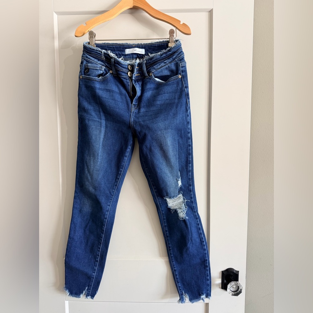 KanCan Dark Blue Distressed Skinny Jeans